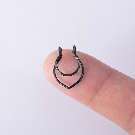 V-Shaped 316L Surgical Stainless Steel No Piercing Circular/Horseshoe Barbell Nose Rings WGED930-02-1
