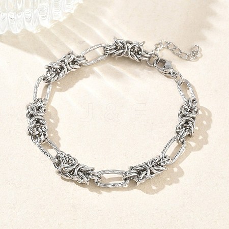 Unisex 304 Stainless Steel Byzantine Chains Bracelets BJEW-G790-07P-1