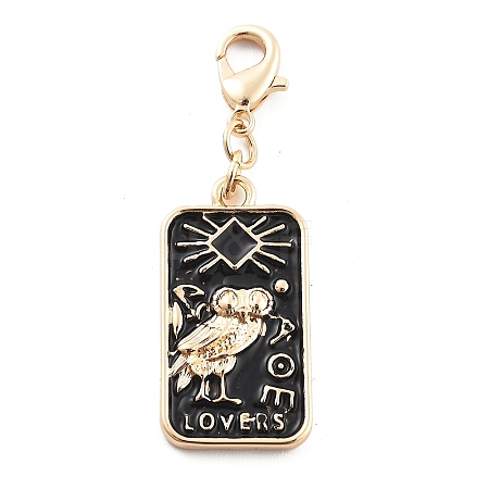 Tarot Alloy Enamel Pendant Decoration HJEW-P021-01A-G-1