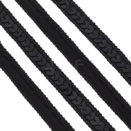 Sparkle Polyester Lace Ribbons OCOR-WH0090-67D-1