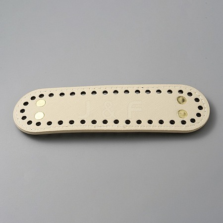 Oval PU Leather Knitting Crochet Bags Nail Bottom Shaper Pad DIY-WH0349-98A-1