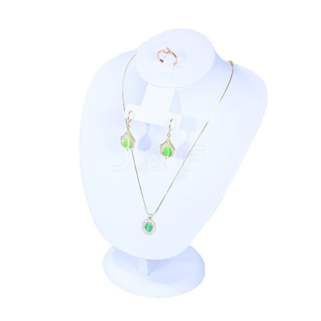 Bust Shaped MDF Covered with PU Leather Jewelry Set Display Stands AJEW-U002-01A-1