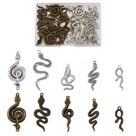 40 Pcs 10 Styles Alloy Pendants FIND-BT0001-01-1