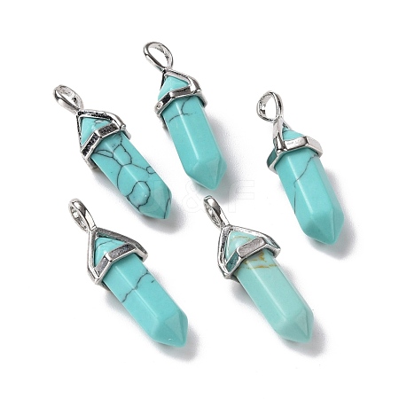 Synthetic Turquoise Pointed Pendants G-K329-08P-1