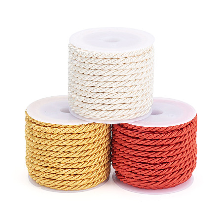 3 Rolls 3 Colors Round Polyester Cord OCOR-TA0003-88A-1