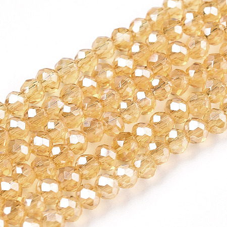 Electroplate Glass Beads Strands EGLA-A034-T8mm-A01-1