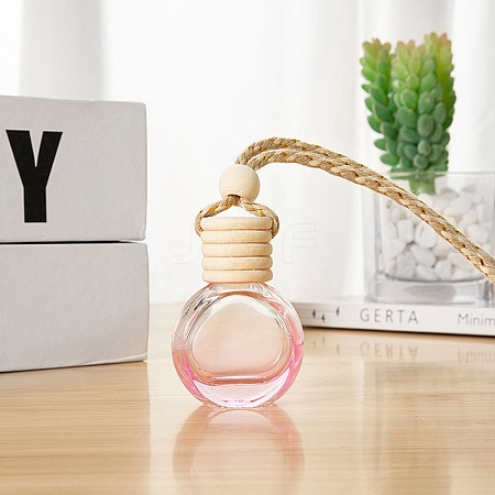 Empty Glass Perfume Bottle Pendants with Wood Cap PW-WG32648-10-1