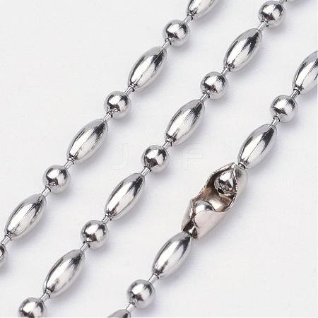 Electroplate Stainless Steel Ball Chain Necklaces NJEW-JN01790-03-1