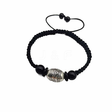 Alloy Oval Braided Bead Bracelets OH5478-1-1