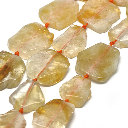 Natural Citrine Beads Strands G-E401-H04-1