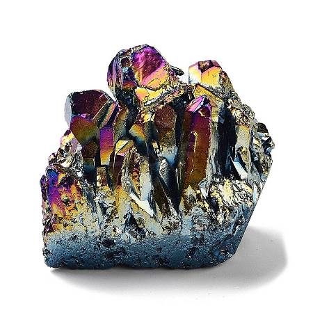 Electroplated Natural Druzy Quartz Crystal Cluster Ornaments RABO-PW0001-179B-1