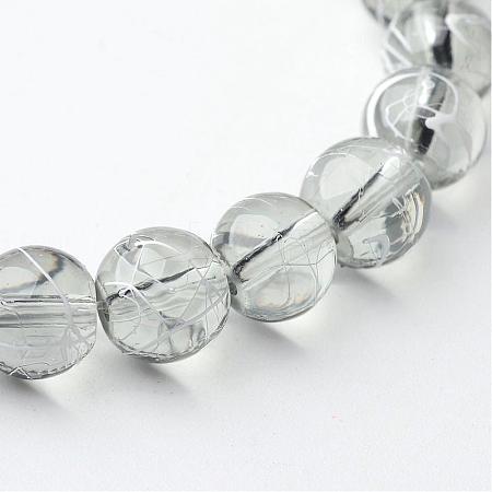 Drawbench Transparent Glass Round Beads Strands X-GLAD-Q012-8mm-09-1