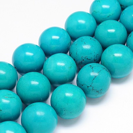 Natural Magnesite Round Bead Strands TURQ-E022-38B-25mm-1