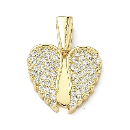 Brass Micro Pave Cubic Zirconia Open and Close Pendants KK-A282-05B-G-1