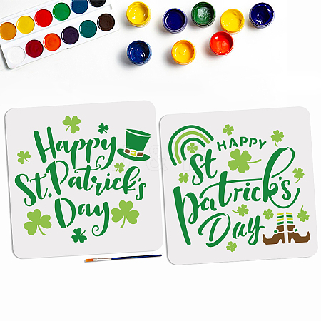 MAYJOYDIY US 1 Set Saint Patrick's Day PET Hollow Out Drawing Painting Stencils DIY-MA0002-94C-1