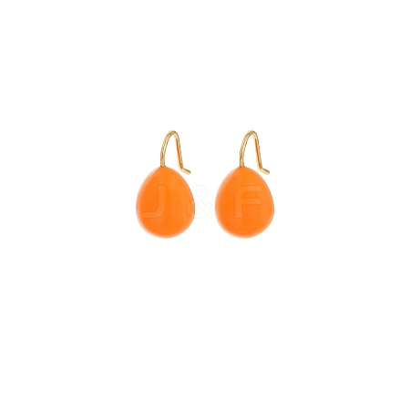 304 Stainless Steel Enamel Teardrop Dangle Earrings for Women EJEW-U023-01G-02-1