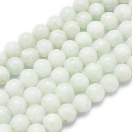  Jewelry Beads Findings Natura Myanmar Jade Beads Strands, Round, 6mm, Hole: 0.5mm; about 66pcs/Strand, 15.75