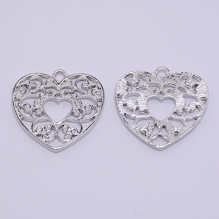 Hollow Alloy Kitten Open Back Bezel Pendants PALLOY-WH0080-11P-RS-1