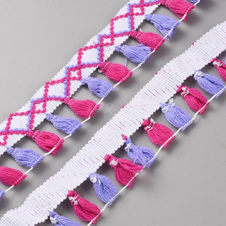 10 Yards Polyester Tassel Ribbon OCOR-WH0101-33A-1