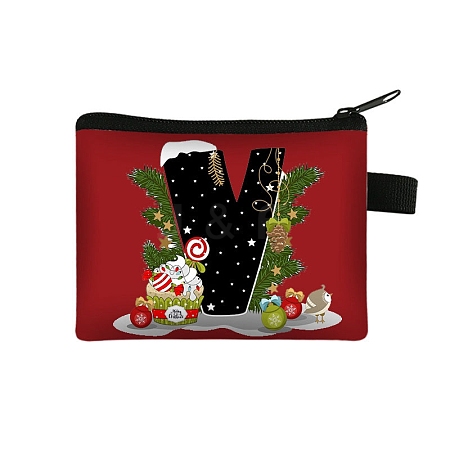 Christmat Letter Printed Polyester Wallets with Zipper PW-WGB27ED-16-1