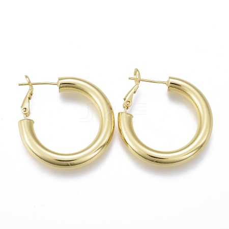 Brass Hoop Earrings EJEW-I250-01B-1