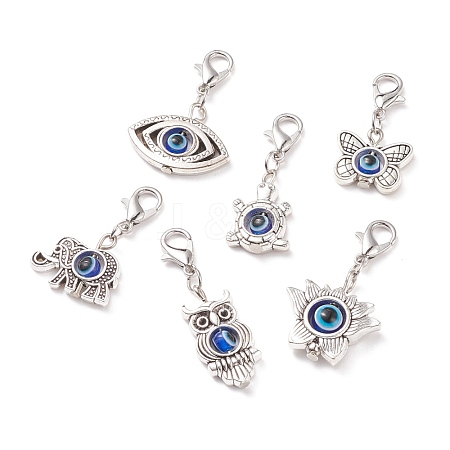 Evil Eye Pendant Decorations HJEW-JM00668-1