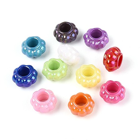Pearlized UV Plating Opaque Acrylic European Beads SACR-T017-63M-1