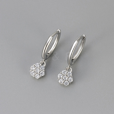 Valentine's Day Brass Clear Cubic Zirconia Hoop Earrings WG82BE5-02-1