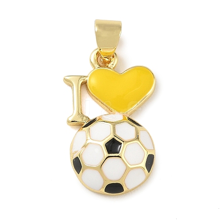 Football Theme Brass Enamel Pendants KK-A303-01B-G01-1