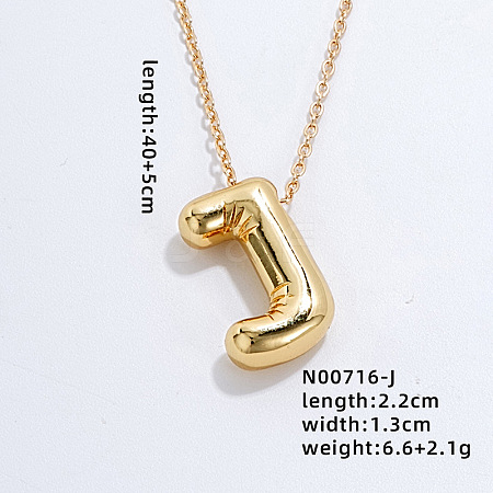 Stainless Steel Party Balloon Letter Pendant Cable Chain Necklaces for Women YF1942-10-1