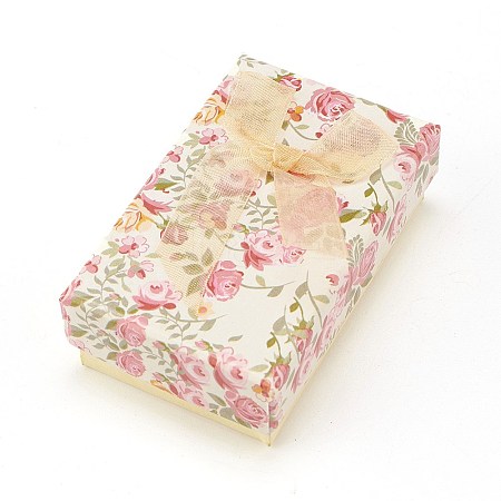 Flower Pattern Cardboard Jewelry Packaging Box X2-CBOX-L007-003C-1
