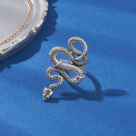 Tibetan Style Alloy Snake Finger Rings RJEW-JR00840-1