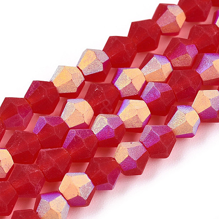 Imitate Austrian Crystal Bicone Frosted Glass Beads Strands LS-EGLA-A039-T2mm-MB14-1