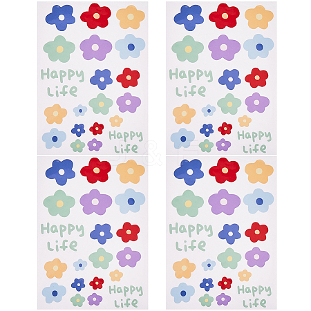 PVC Self Adhesive Flower Car Sticker DIY-WH0453-57A-1