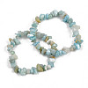 Unisex Chip Natural Flower Amazonite Beaded Stretch Bracelets BJEW-S143-26-1