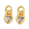 Valentine's Day Brass Micro Pave Clear Cubic Zirconia Charms KK-F941-18G-1