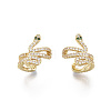 Brass Micro Pave Cubic Zirconia Cuff Earrings EJEW-R114-022-NF-4