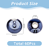 60Pcs Glazed Porcelain Round Beads PORC-HS0001-10-2