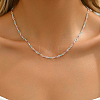 Simple Brass Paperclip Chain Lock Collarbone Necklaces for Women Daily Wear SX2190-1-1