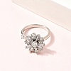 Flower Rotatable Open Cuff Rings for Women RJEW-G333-01F-2