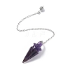 Natural Amethyst Pointed Dowsing Pendulums AJEW-B020-01P-03-2