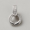 925 Sterling Silver Micro Pave Clear Clear Cubic Zirconia Twister Clasps STER-WH0008-81D-P-1