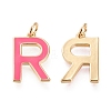 Brass Enamel Pendants KK-R139-01R-2