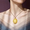 Oval with Leaf Picture Locket Pendant Necklace JN1037A-6