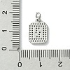 Rack Plating Brass Micro Pave Clear Cubic Zirconia Charms KK-G501-01N-P-3