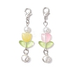 Glass Tulip Pendant Decorations HJEW-JM02539-2