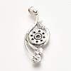 Alloy Rhinestone Snap Pendant Making ALRI-Q233-22-2