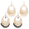 ANATTASOUL 2 Pairs 2 Colors Glass Seed Beaded Teardrop Chandelier Earrings EJEW-AN0002-29-1