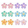 60Pcs 6 Colors Gradient Color Translucent Resin Cabochons RESI-CJ0002-51-3