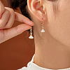 Elegant Shiny Fan-shaped Brass Hoop Earrings ZO2833-2